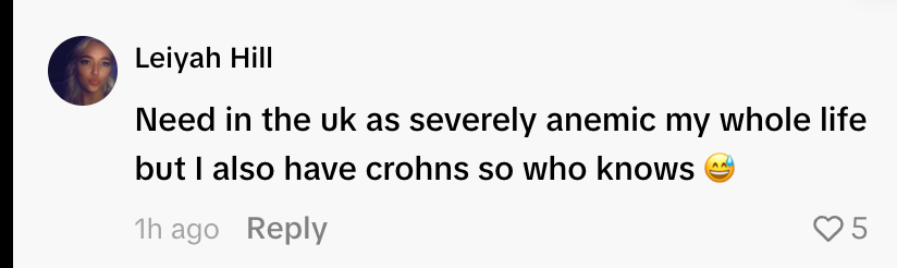Customer comment screenshot