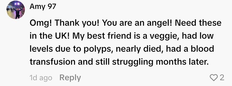 Customer comment screenshot