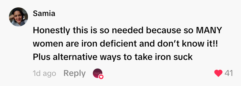 Customer comment screenshot